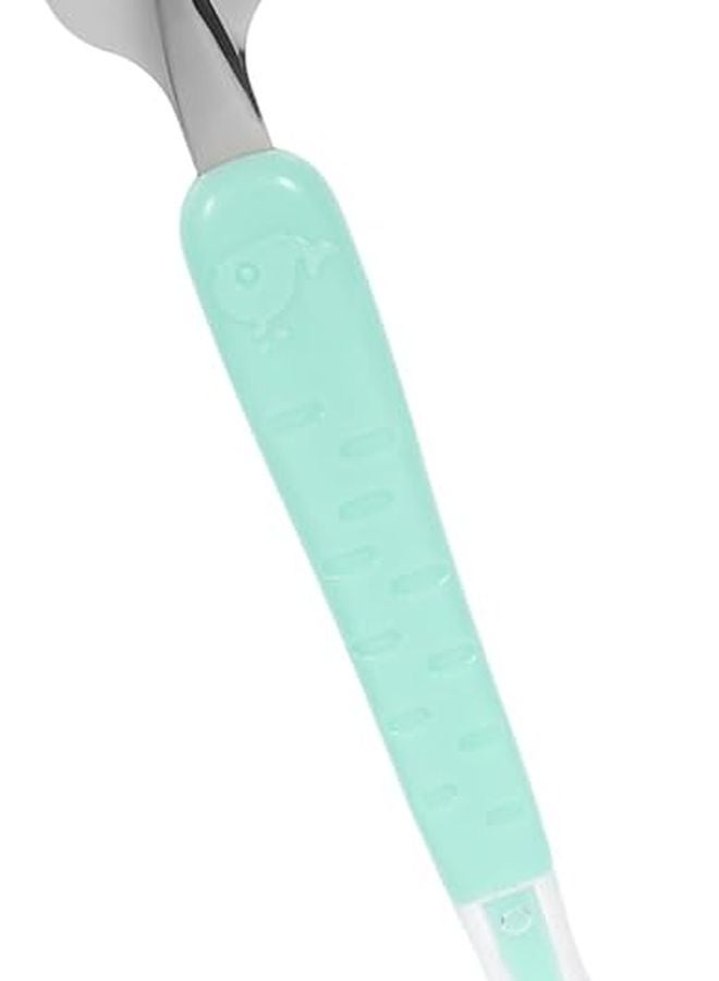 Yardwe Double Head Stainless Steel Fruit Puree Scoop Spoon with Silicone Scraper for Newborns - Image 1